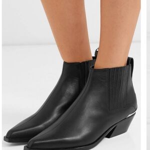 Rag and Bone Western Metal Trimmed Leather Ankle Boots